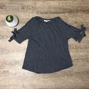Loft Open Sleeve Top with Bow Ties